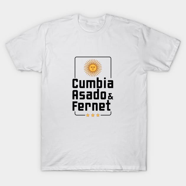 Cumbia, Asado & Fernet T-Shirt by Argento Merch